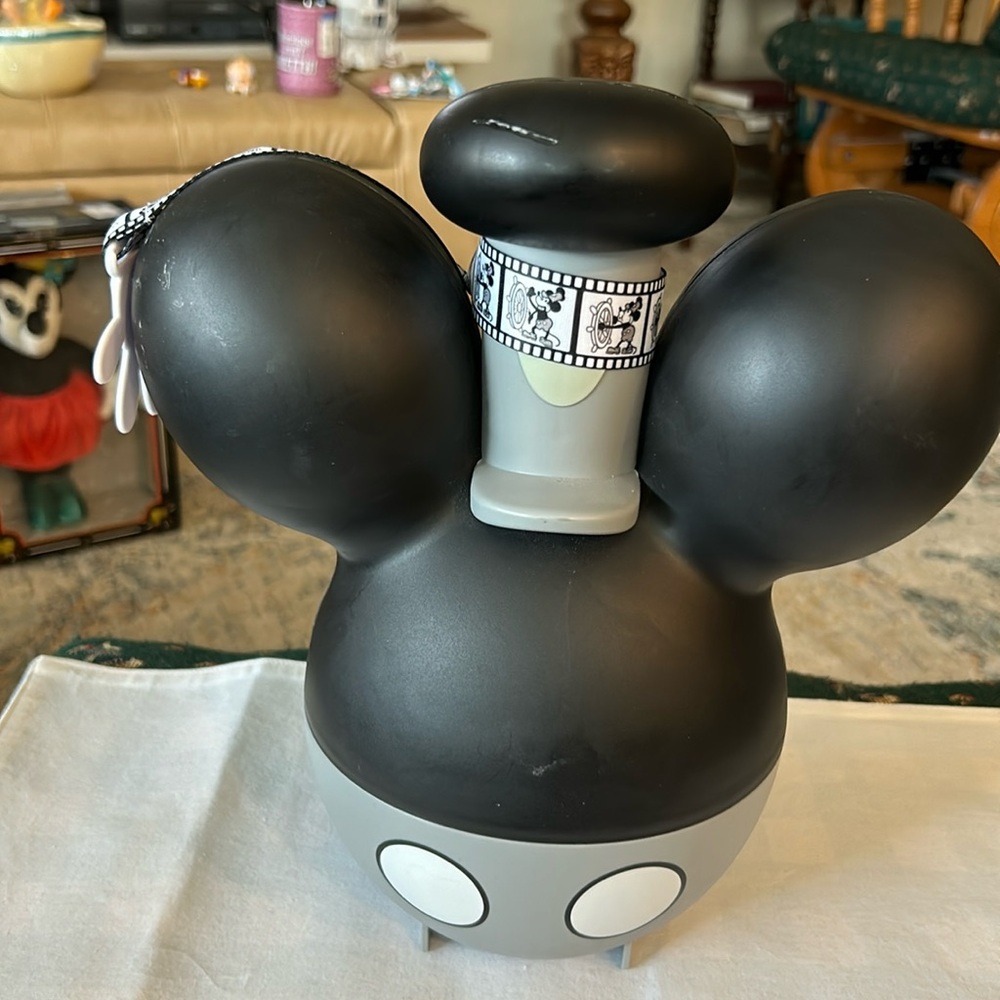 Disney’s Steamboat Willie, Mickey popcorn bucket with strap APX 11 inches